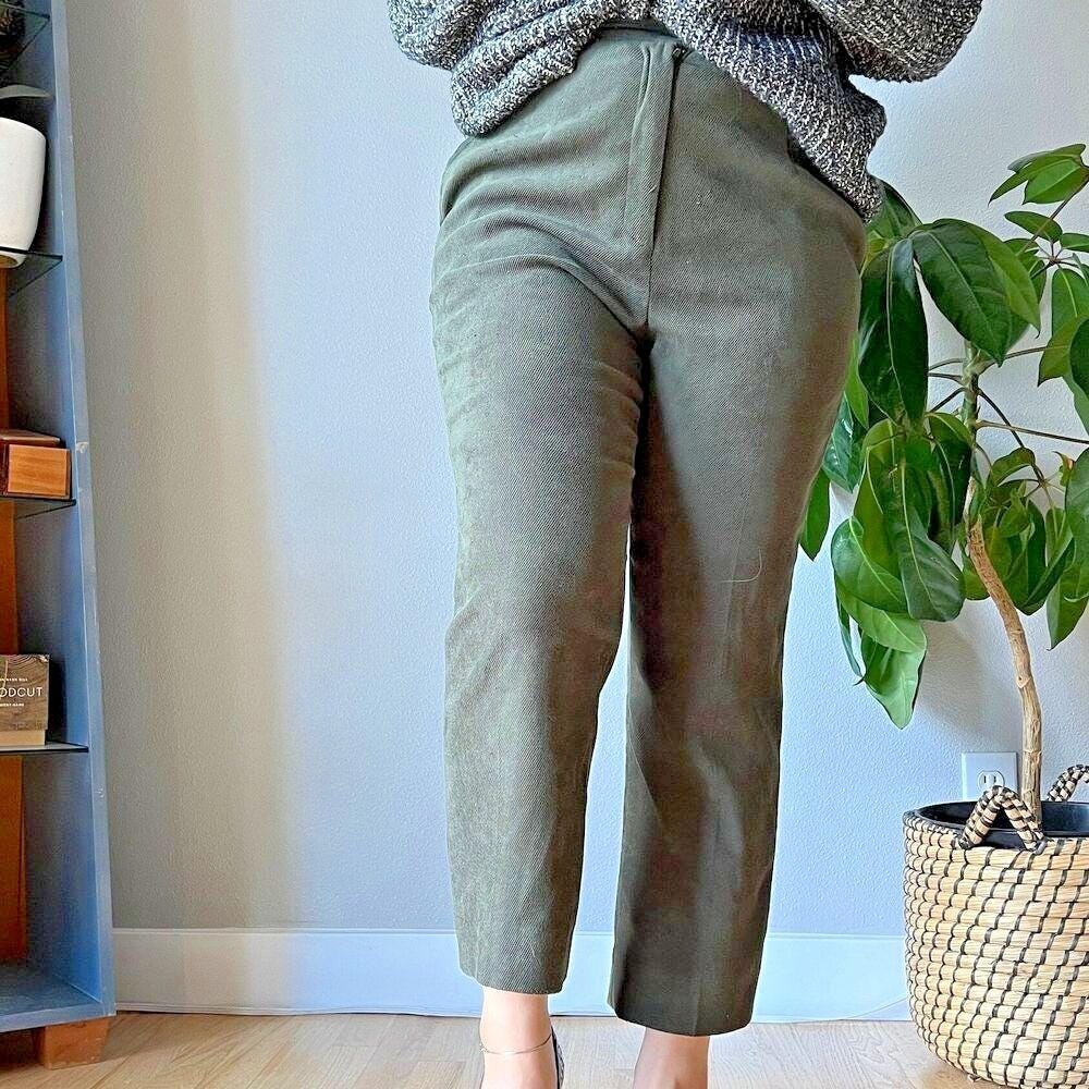 vtg 90s Smith & Hawken green cropped pants straight leg trousers casual Medium - Picture 3 of 8